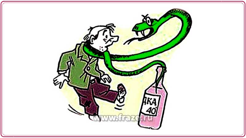 Зелёный змей — искушение алкоголем, алкоголизм.